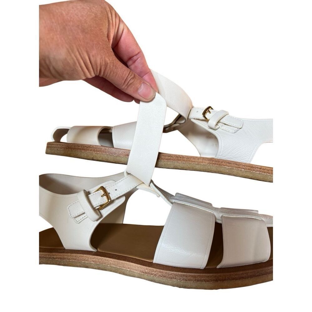 The Row Women's Fisherman Woven Leather Sandals White EU 41 US 11 - Picture 7 of 13